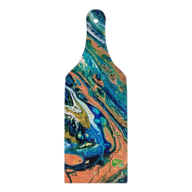 Coral N Blue Southwestern Beach Abstract  Cutting Board (Front)