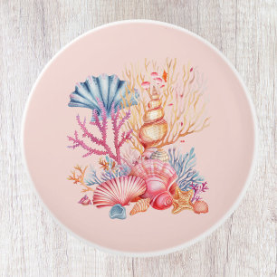 Coral Nautical Ceramic Knob