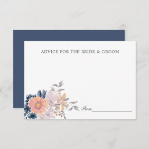 Coral & Navy Flowers Wedding Advice or recipe Invitation