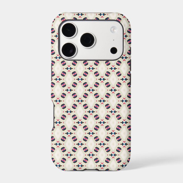 Coral Navy Ornamental Tile Pattern (Back)