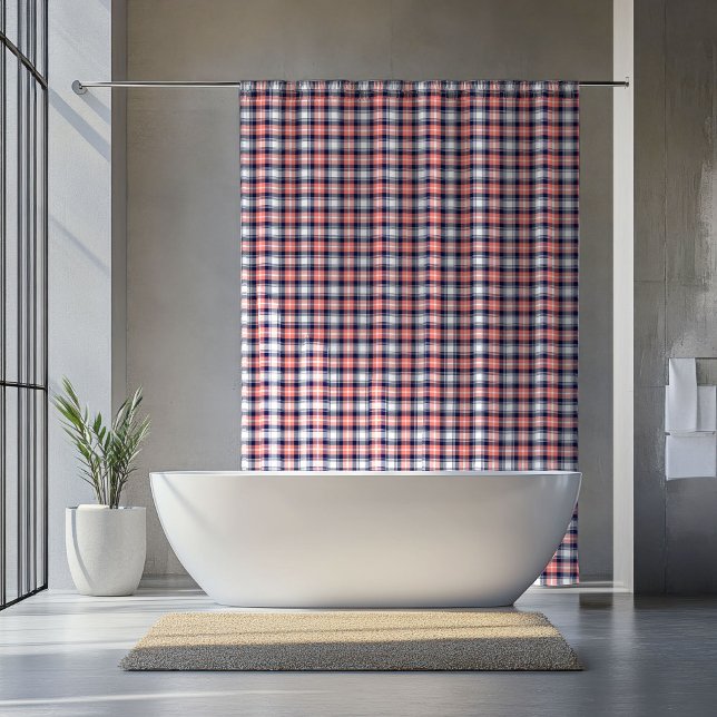 Coral Navy Shower Curtain Gift for New Chapter (Coral Navy Shower Curtain Gift for New Chapter)