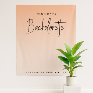 Coral Ombre Bachelorette Party Photo Backdrop Tapestry