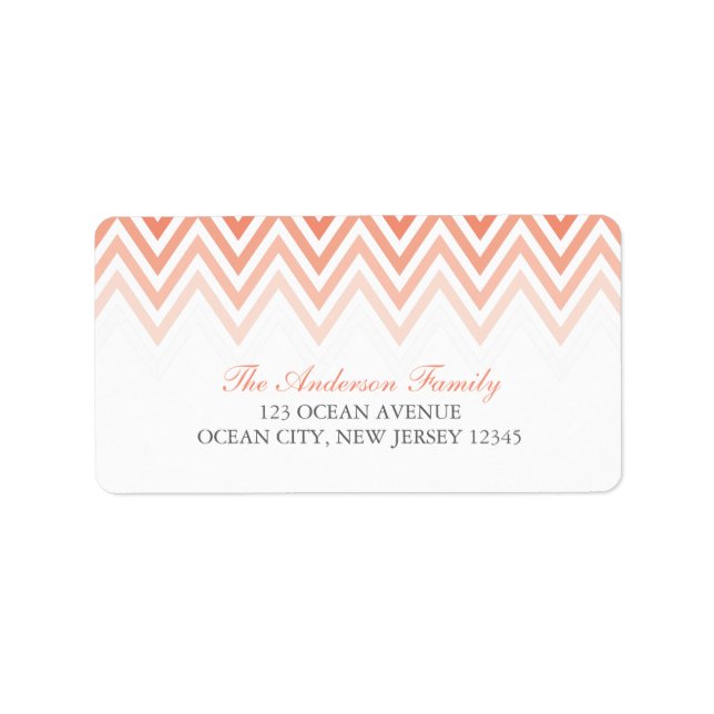 Coral Ombre Chevrons Label (Front)