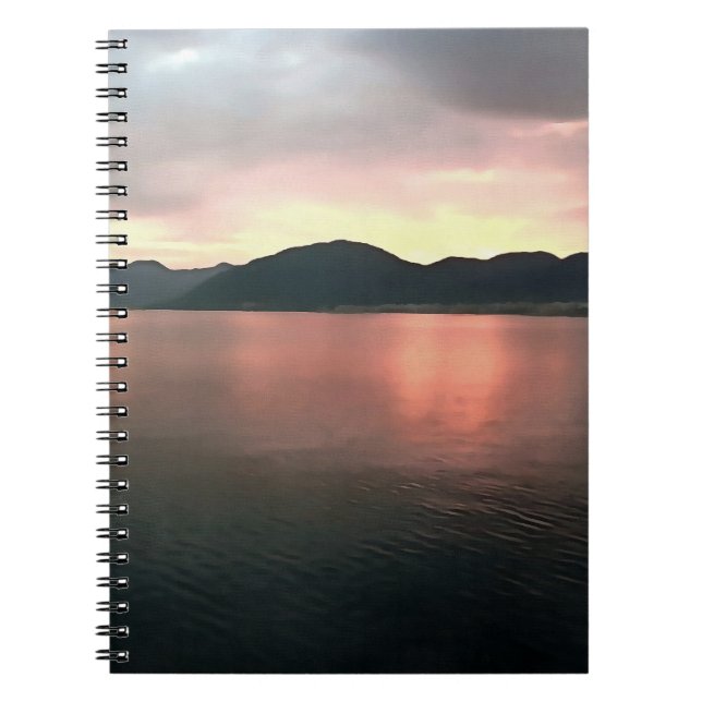 Coral Ombre Sunset Reflections Notebook (Front)