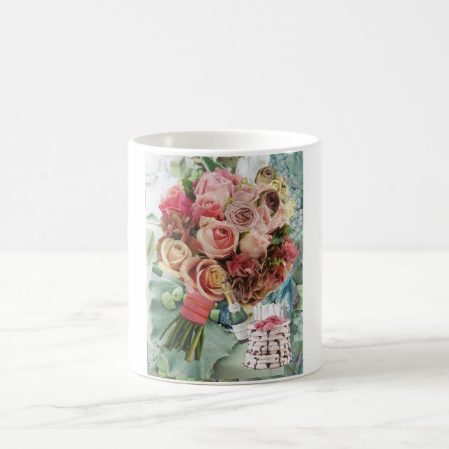 Coral on Misty Green Coffee Mug (Center)