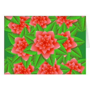 Coral Orange Camellias and Green Leaves