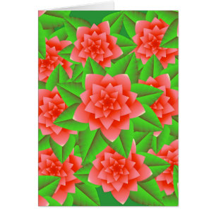 Coral Orange Camellias and Green Leaves