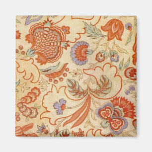 Coral Orange Floral Chintz Paisley Magnet