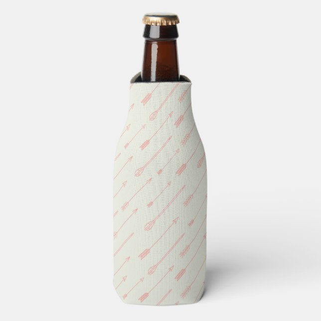 Coral Outlined Arrows Pattern Bottle Cooler (Bottle Front)