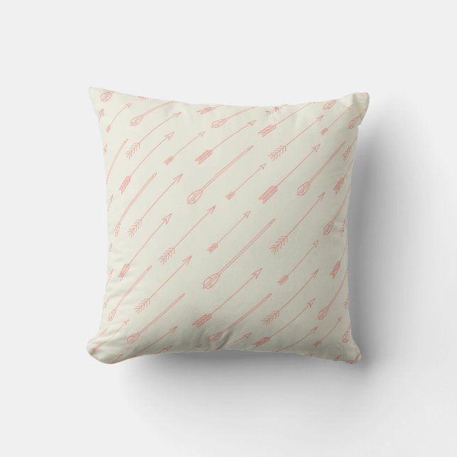 Coral Outlined Arrows Pattern Cushion (Front)