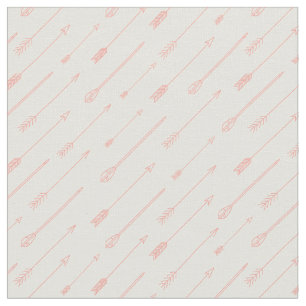 Coral Outlined Arrows Pattern Fabric