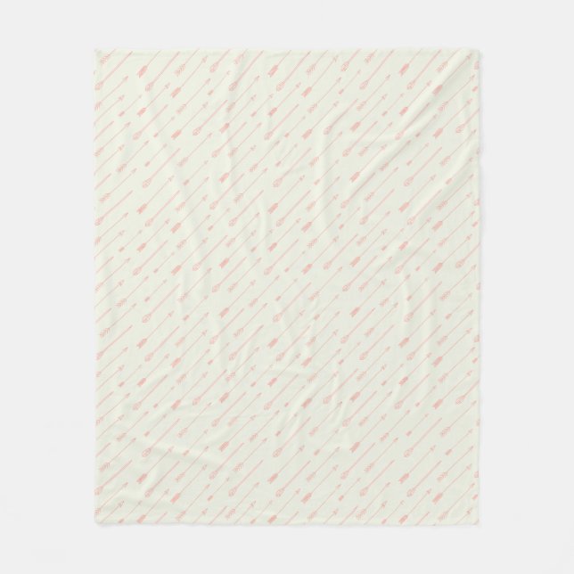 Coral Outlined Arrows Pattern Fleece Blanket (Front)