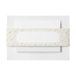 Coral Outlined Arrows Pattern Invitation Belly Band