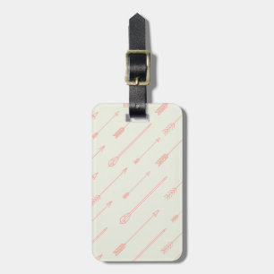 Coral Outlined Arrows Pattern Luggage Tag