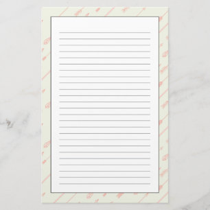 Coral Outlined Arrows Pattern Stationery