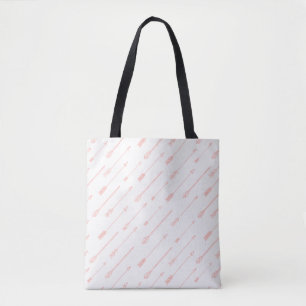 Coral Outlined Arrows Pattern Tote Bag