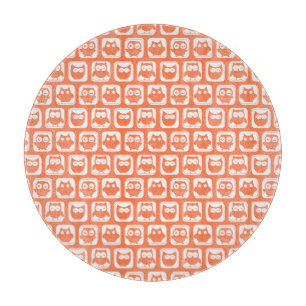 Coral Owl Pattern Cutting Board