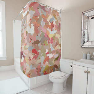 Coral Paint Splatter shower curtain