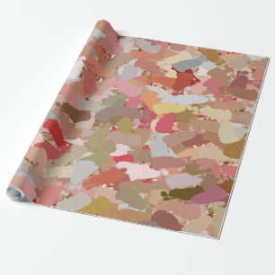 Coral Paint Splatter wrapping paper