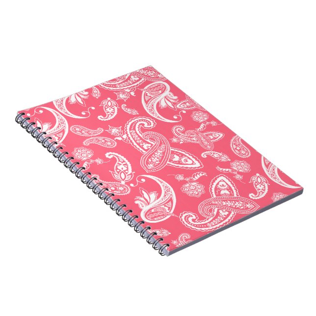 Coral Paisley Notebook (Right Side)
