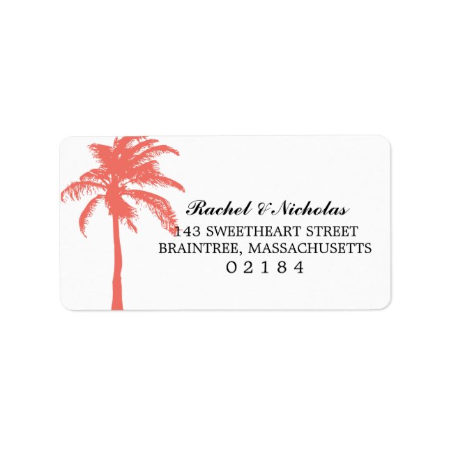 Coral Palm Tree | Address Label (Front)