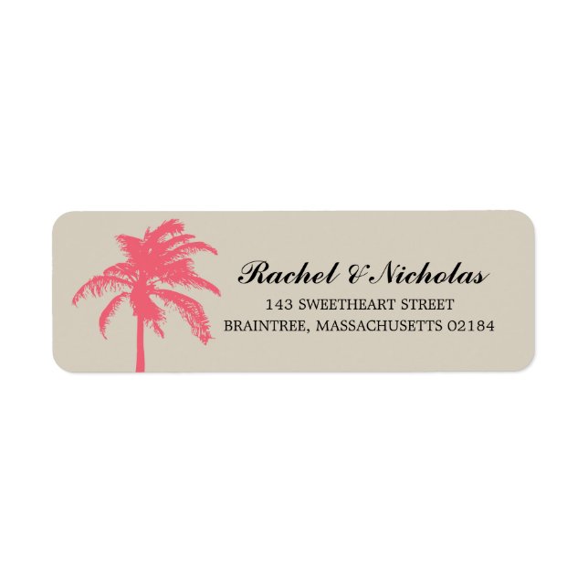 Coral Palm Tree | Return Address (Front)