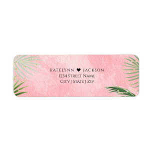 Coral Palms Tropical Wedding Return Address