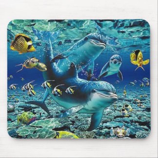 coral_pals_dolphins_1B, Roll All Over me Mouse Pad