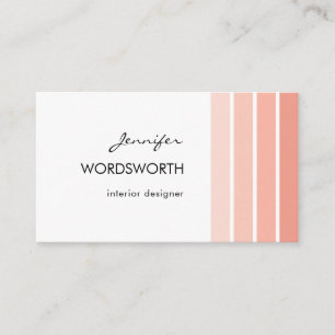 Coral Pastel Minimalist Professional Business Card