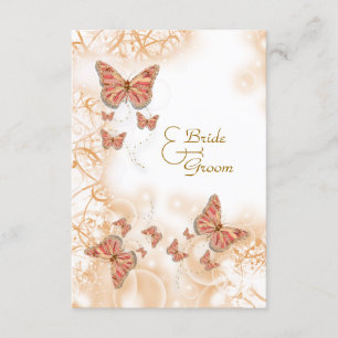 Coral peach butterfly rsvp card