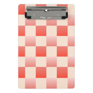 Coral Peach Gradient Chequered Mini Clipboard