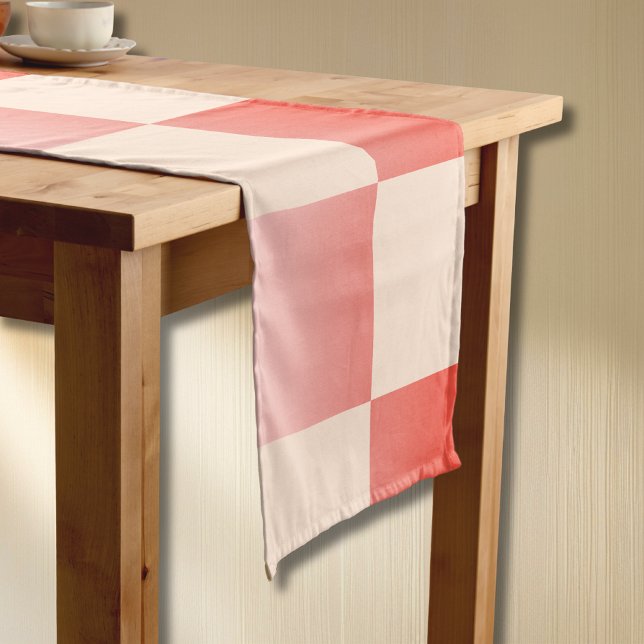 Coral Peach Gradient Chequered Short Table Runner (Creator Uploaded)
