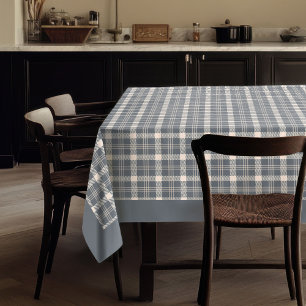 Coral Peach Grey Plaid Tablecloth for Cozy Dining