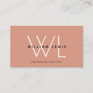 Coral Peach Modern Minimalist Social Media Icons Business Card