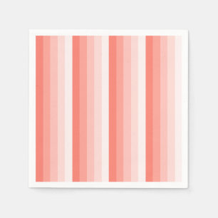 Coral peach shadow stripes napkin