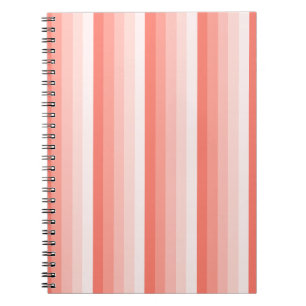 Coral peach shadow stripes notebook
