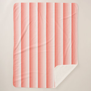Coral peach shadow stripes sherpa blanket
