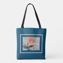 Coral Peach Teal White Rose Floral Wedding