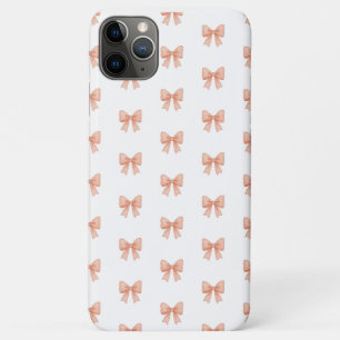 Coral/Peach Watercolor Bow Pattern Case-Mate iPhone Case