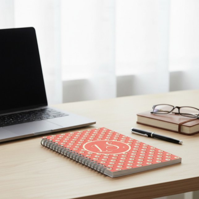 Coral & Pearl Monogram Notebook (Creator Uploaded)