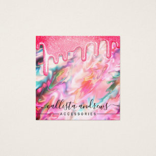 Coral Pearl Opal Glitter Drips Earring Display