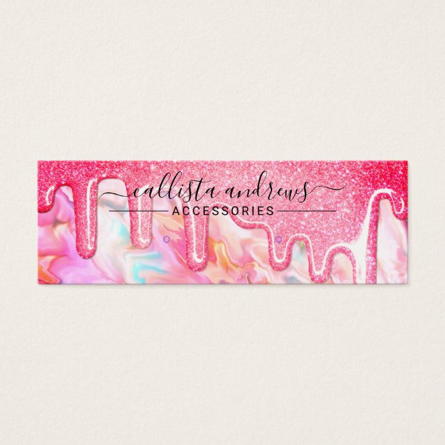 Coral Pearl Opal Glitter Drips Earring Display (Front)