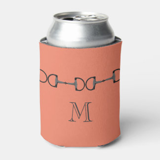 Coral Personalised Horse Bit Monogram Can Cooler