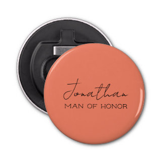 Coral Personalised Man of Honour  Bottle Opener