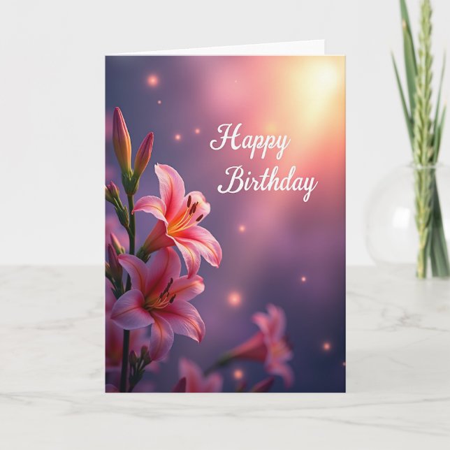 Coral Petal Birthday Card (Front)