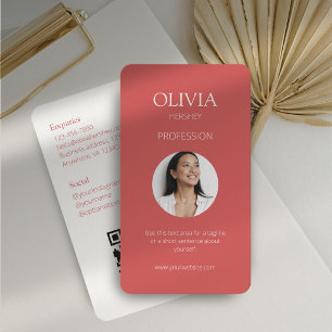 Coral Photo Social QR Code Business Card