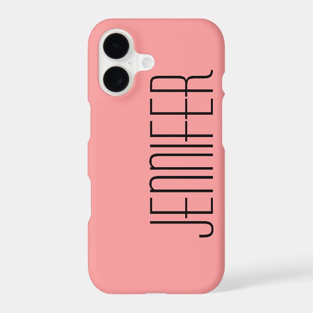  Coral Pink and Black, Jumbo Personalised Name (Back)