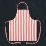 Coral Pink and White Stripes Apron<br><div class="desc">Alternating coral pink and white stripes pattern. An elegant striped pattern.</div>