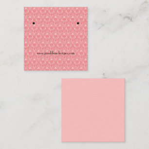 Coral Pink Art Deco Iris Earrings Display Card