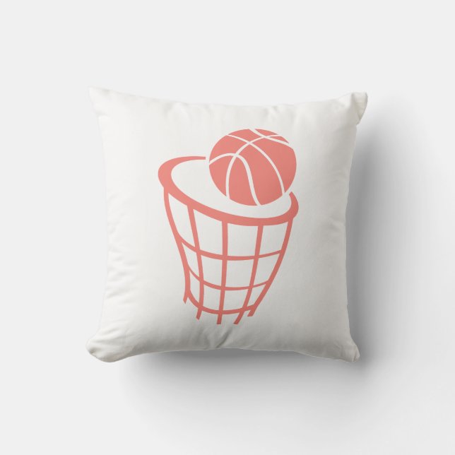 Coral Pink Basketball Cushion (Front)
